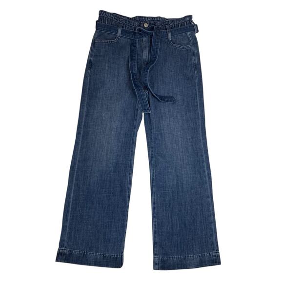 J Crew womens size 27 wide leg crop jeans new high waist belted casual denim - Picture 2 of 12